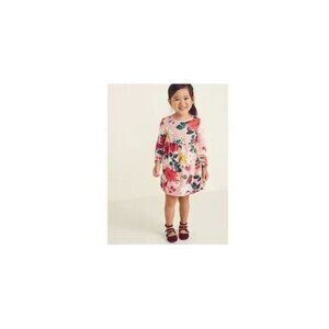 Toddler Girl Fit & Flare Pink Floral Long Sleeve Jersey Dress Size 3T
